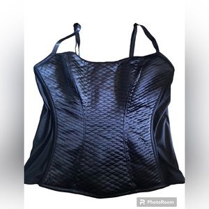 Native Intimates Vintage Black Satin Corset Y2K